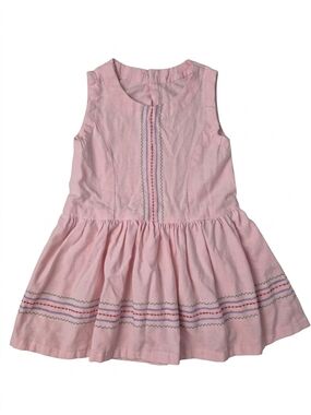 VTG 70s 80s Handmade Pink Embroidered Boho Dress 4T 5